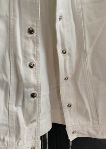 Avon 100% cotton white embellished studded jacket