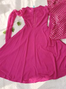 Pink Anarkali Kurta Set