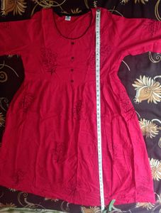 Red Floral Kurta