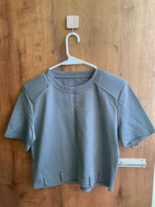 Gray Cropped T-Shirt