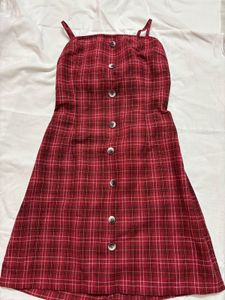 Red Plaid Mini Dress
