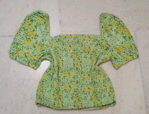 Floral Green Top