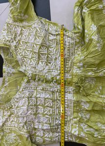 Lime Green Embroidered Kurta
