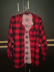 Red & Black Plaid Flannel Shirt