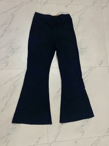 Black Flare Pants with Gold Chain