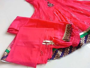 Pink Anarkali suit