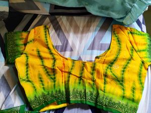 Yellow &amp; Green Saree