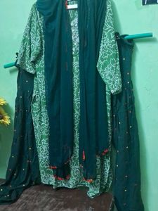 Green Embroidered Salwar Kameez Dupatta