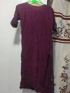 Kurti For Women Stylish (Xl, Maroon)