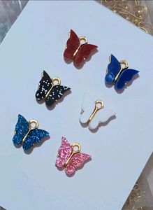6pcs Butterfly Charms For Jewellery Making