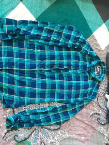 Blue & Teal Plaid Long Sleeve Shirt