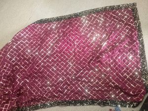 Burgundy Sequin Embellish  Saree