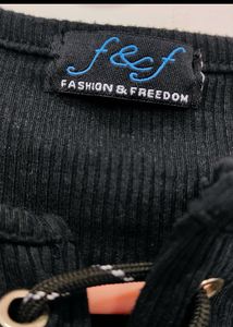 Black Lace-Up T-Shirt
