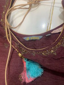 Burgundy &amp; Gold Kurti