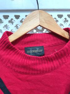 Imported Red Mock Neck Sweater C