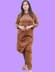 Woollen Fur KURTA Plazo Set