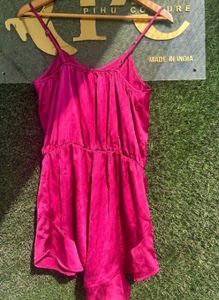 SALE!!! MAGENTA SATIN ROMPER SALE