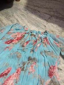 Floral Chiffon Off-Shoulder Dress