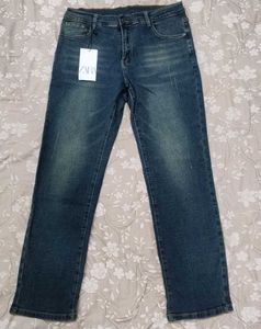 Blue Straight Leg Jeans