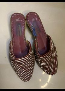 Flat Women Shoe- Rhinestone