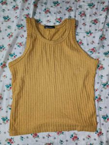 Mustard Ribbed Tank Top - Size M