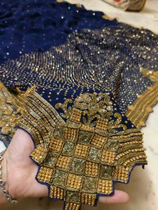 Elegant Blue Embellished Saree