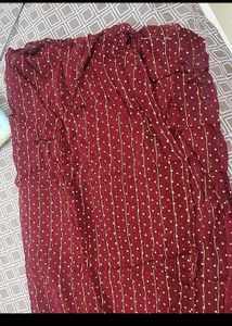 Maroon & Gold  Dot Dupatta