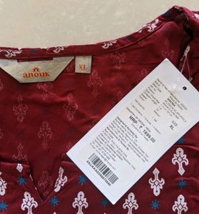 🆕 Anouk Maroon Kurta Set