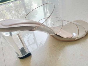 Clear Heel Mules