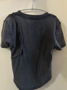 Gray Cutout Tee
