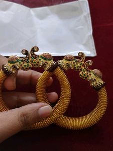 Elegant Gold-Tone Elephant Kada Set