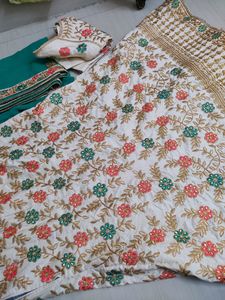 Cream Floral Lehanga