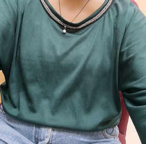 A Line Green Top-silk