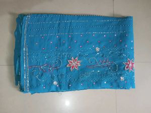 Teal Embellished Saree