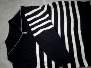 Black &amp; White Striped Sweater..