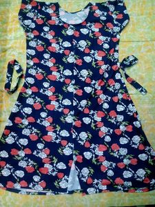 Beautiful Navy Blue Colour With Floral Design Top