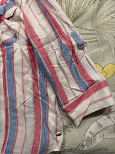 WESTSIDE - Gia Striped 3/4 Sleeve Shirt
