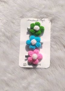 Flower Hair Clips - Set of 3