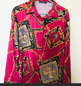 New Satin Shein Printed Shirt