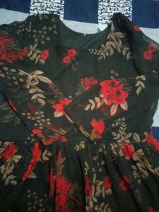 Floral Print Long Sleeve Dress No Coins