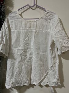 White broderie anglaise Top
