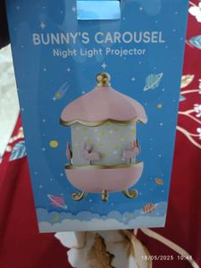 Pink Bunny Carousel Music Box