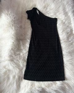 Black One-Shoulder Mini Dress