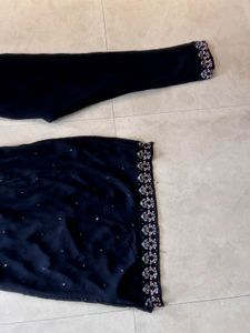 Jet Black Kurta Set Size S