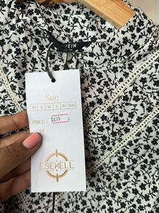 Shein Modest Cotton Floral Print Blouse