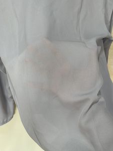 Formal Top With Tie Up Neck Line Detailing In Grey Color And Full Sleeves