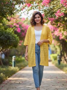 Yellow Sheer Cardigan Jacket