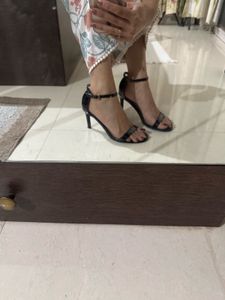Black Ankle Strap Heels By Tresmode, Size: Euro 36