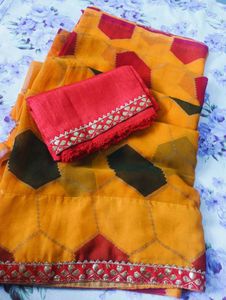 Elegant Yellow Saree🧡❤