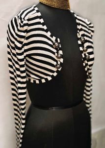 Tops For Rs.99 Only/ Black &amp; White Cardigan